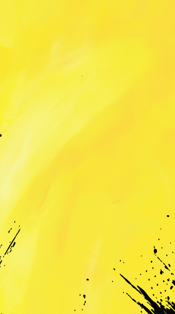 Yellow with black splatter