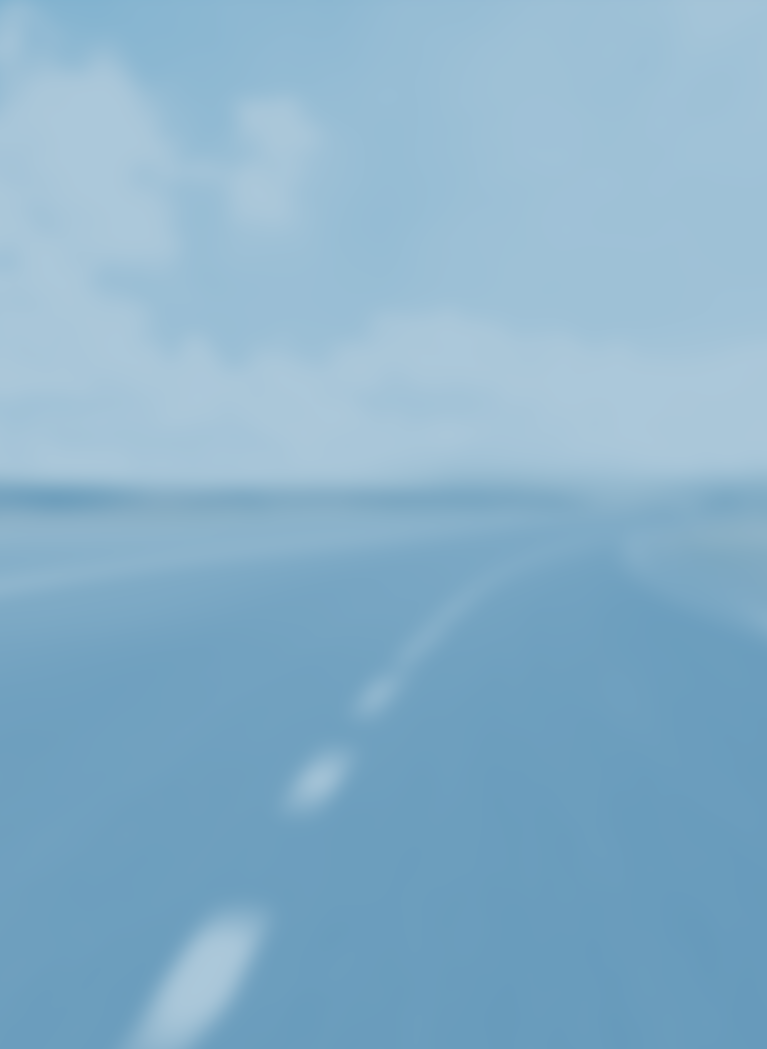 Minimal light blue background featuring a soft blurred horizon and subtle white road markings.