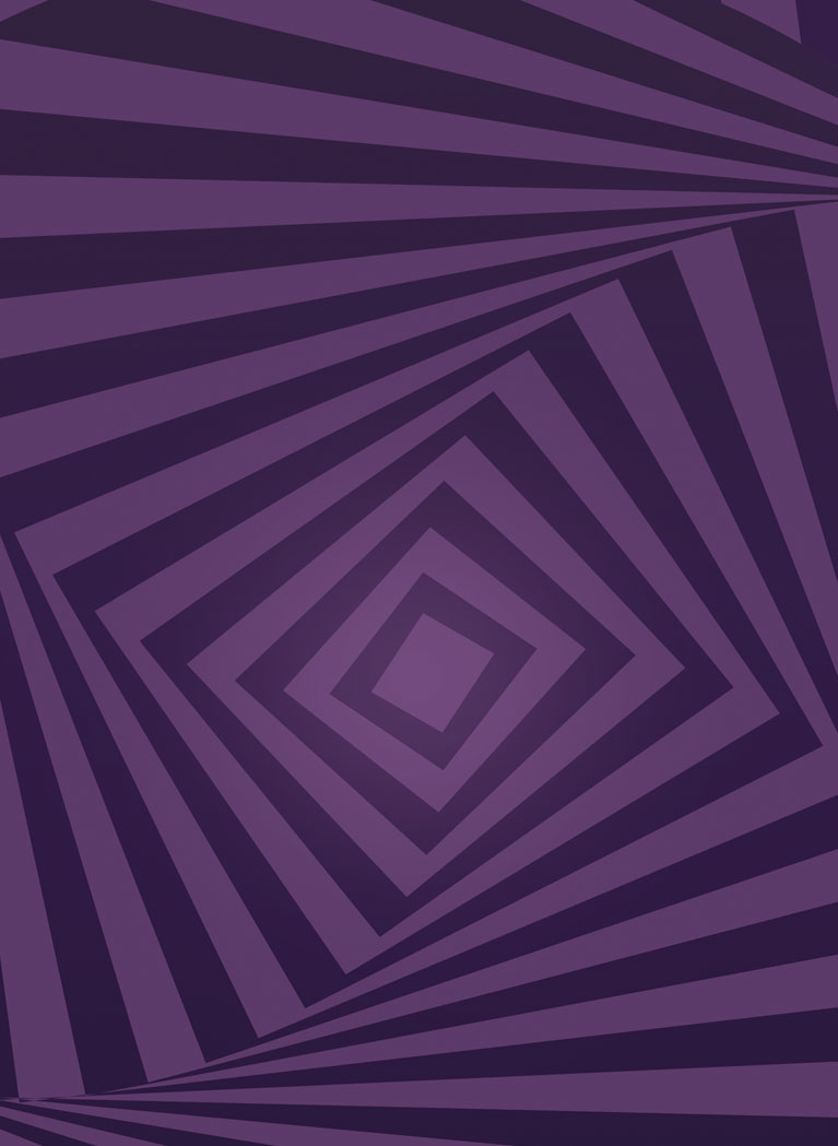 Abstract purple geometric background with radiating angular lines and layered diamond shapes.