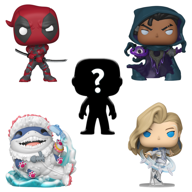 Photo of Funko POP! Marvel Rivals Bundle which includes 6 Funko POP! figures in a square, with a mystery Funko POP! silhouette in the center of the circle.