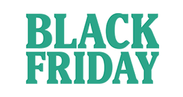 Teal text saying Black Friday