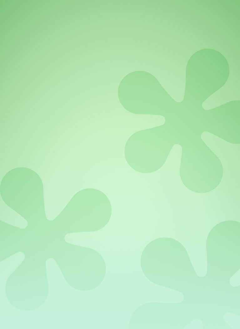 green background with flower motifs