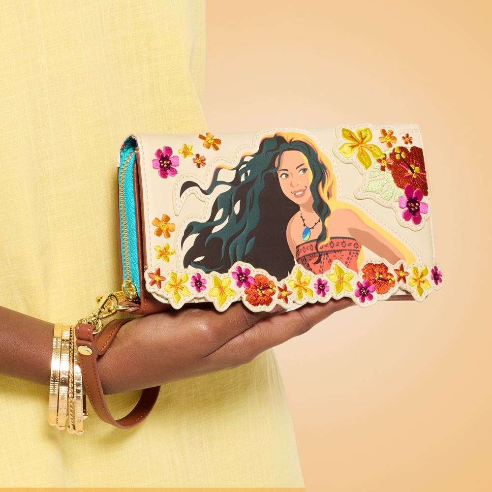 Disney Moana wallet on yellow background