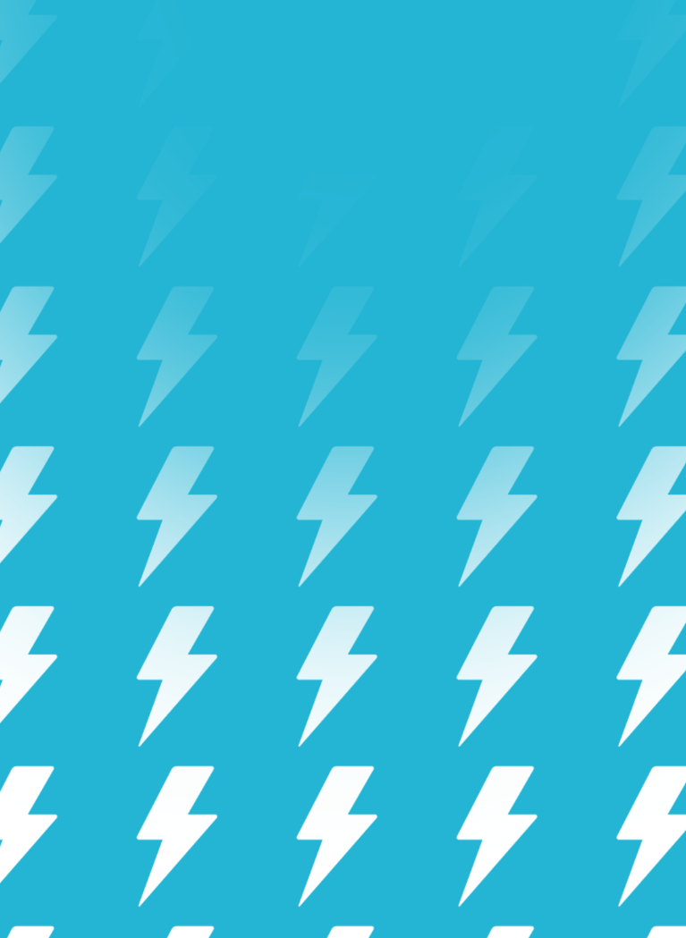 Blue background with white lightning strike pattern