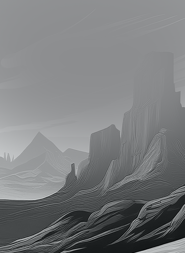 grey tone desert landscape