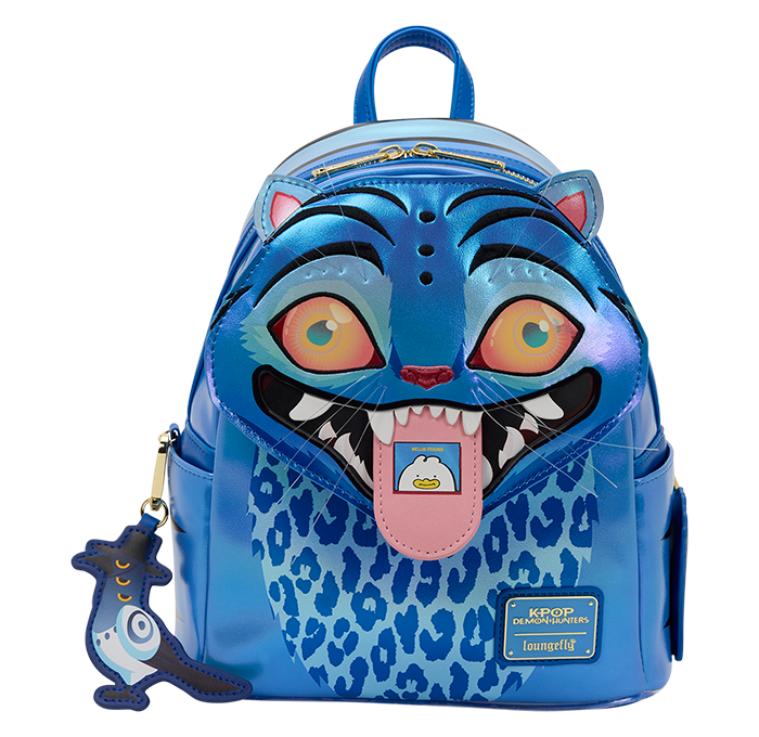 Close up of Kpop Demon Hunters Loungefly Derpy backpack