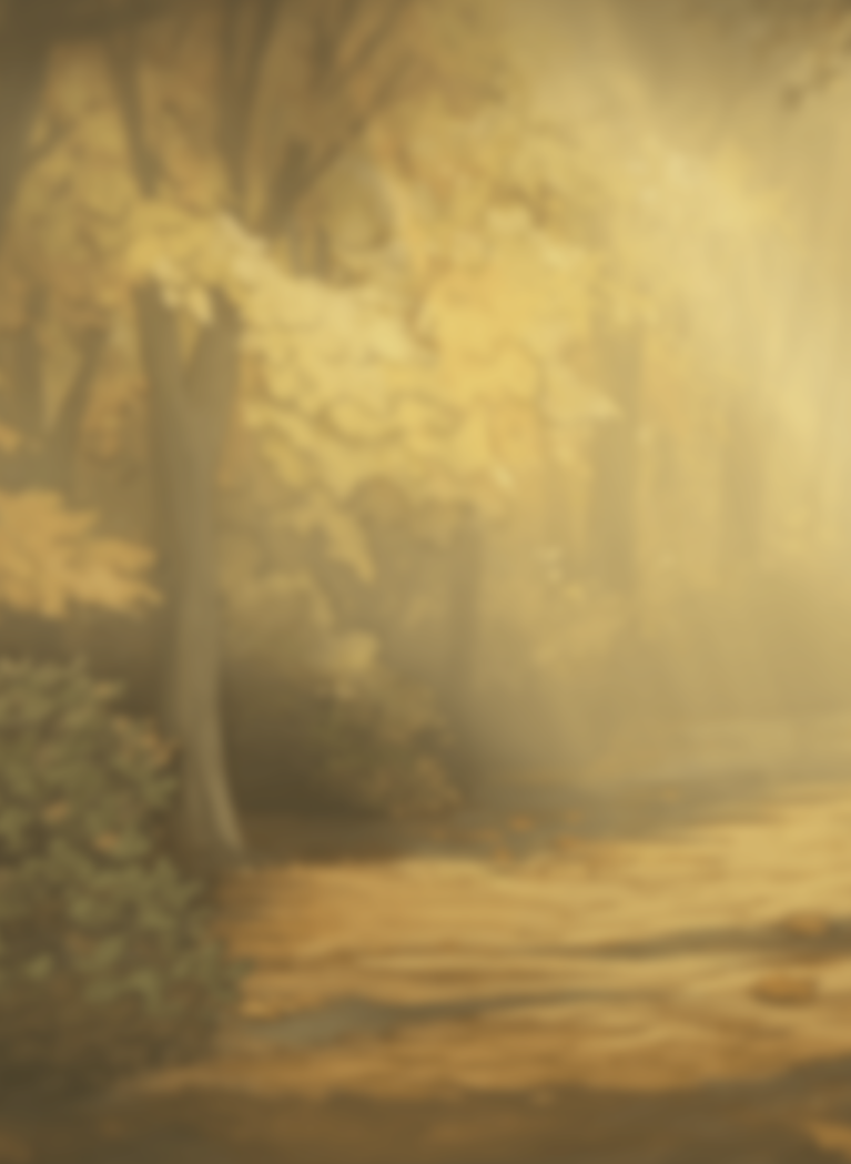 Fairytale background with dirt road and lush trees with dreamy Sepia overlay