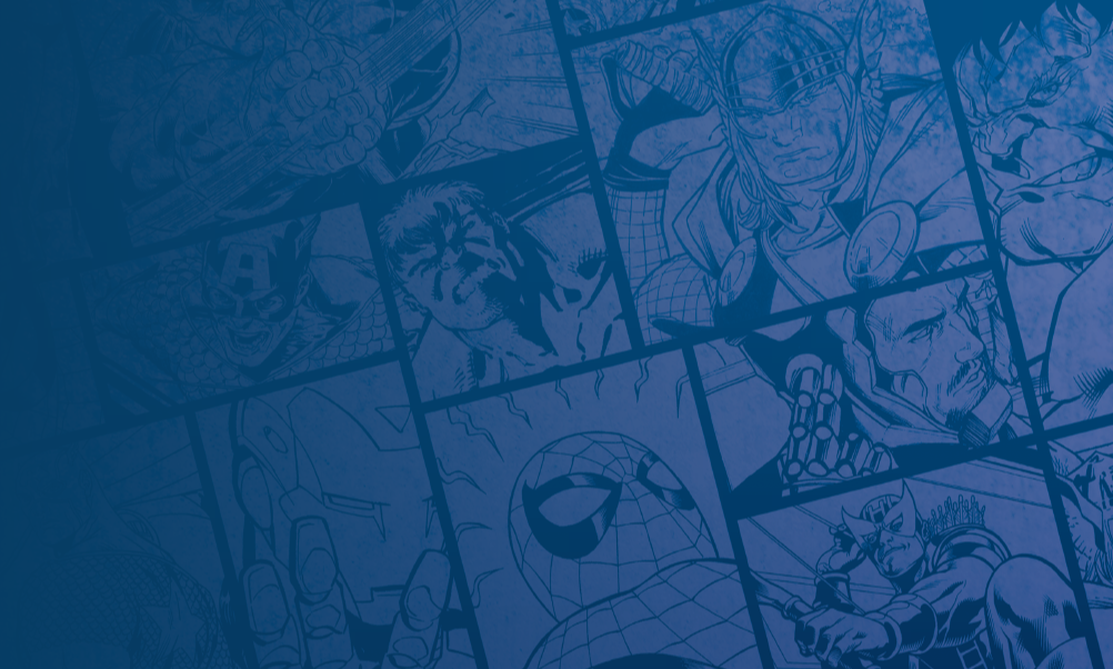 Marvel Venom comic book block background with Blue hue