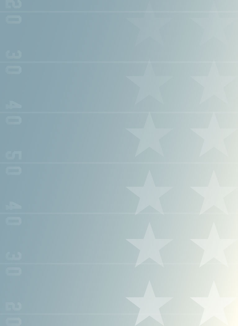 Blue to Cream gradient background with stars and football field yard markers pattern