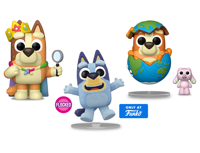 Selection of Bluey Funko Pop collectibles