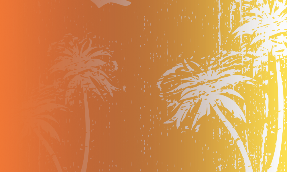 Orange to Yellow gradient background with palm tree overlay