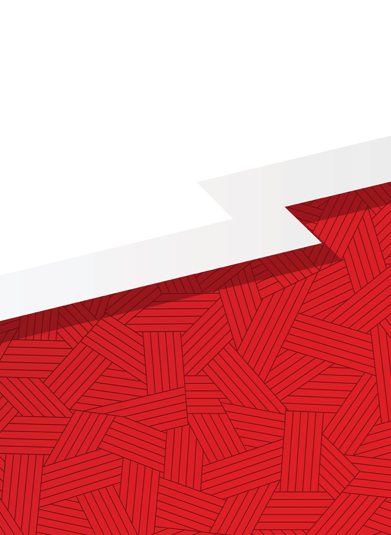 White and Red background with zig-zag line patterns