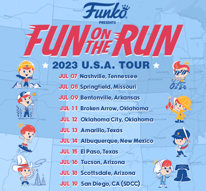 Fun on the Run Map of Stops and Dates