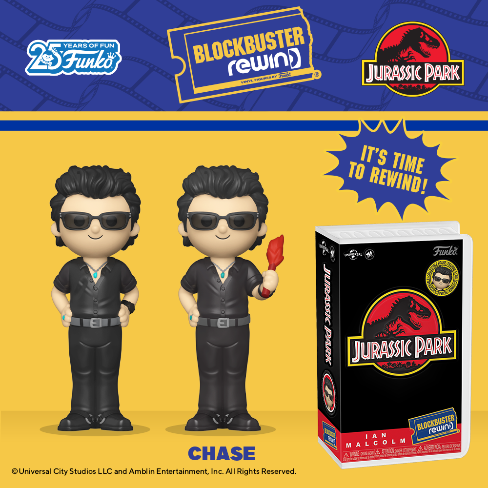 Ian Malcolm is looking to find a way into your collection! Invite this smooth-talking mathematician to complete your Jurassic Park™ set. Will your Funko REWIND experiment result in finding the chase figure of Ian Malcolm holding a flare?