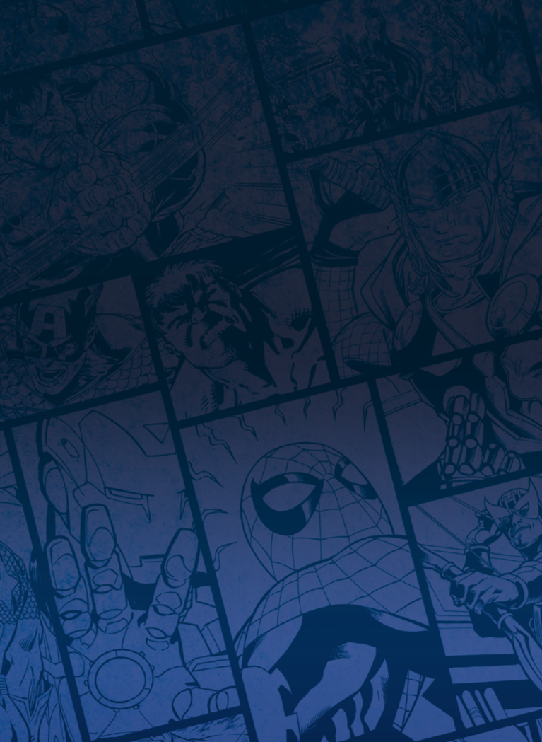 Marvel comic book strip background with Deep Blue hue gradient