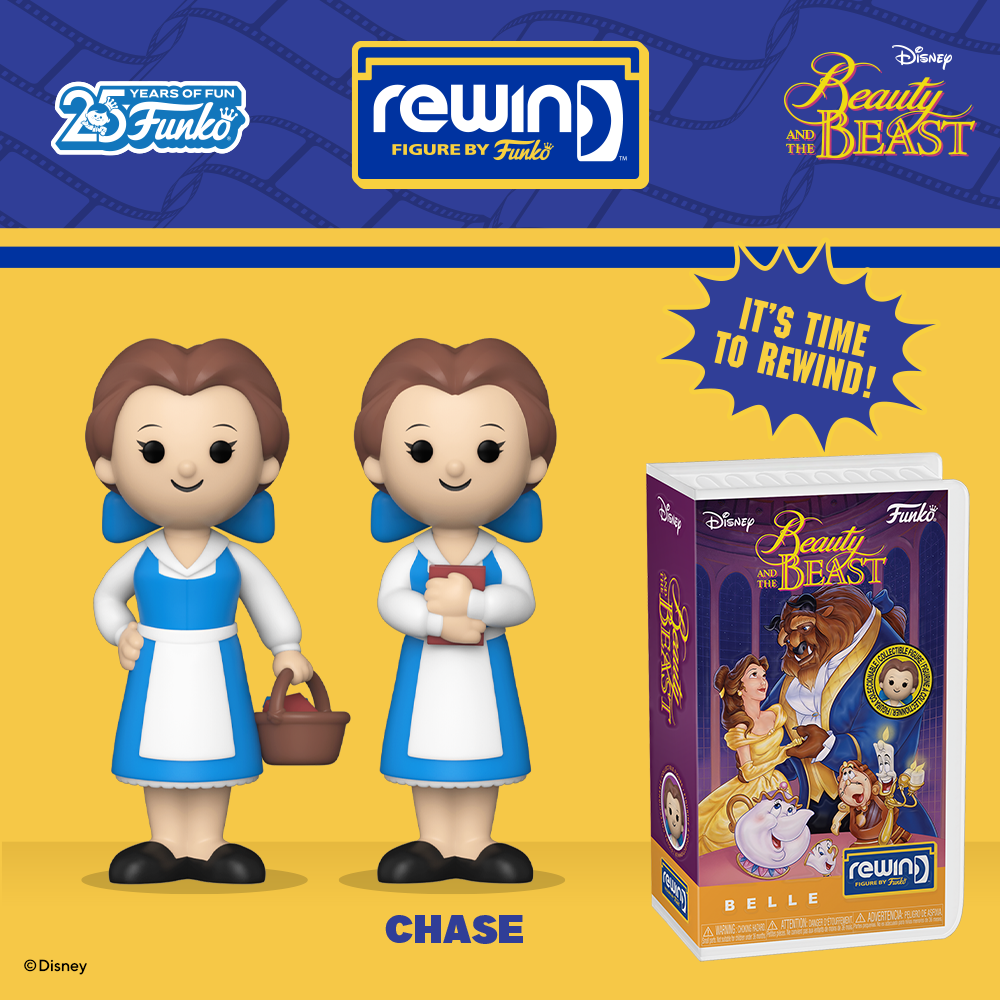 Enjoy a cup of tea and a good book with REWIND Disney's Belle in her peasant dress! Enchant your Beauty and the Beast collection by welcoming her into your home! There’s a 1 in 6 chance you may find the chase of Belle holding a book. Which book would you like to read with Disney's Belle?