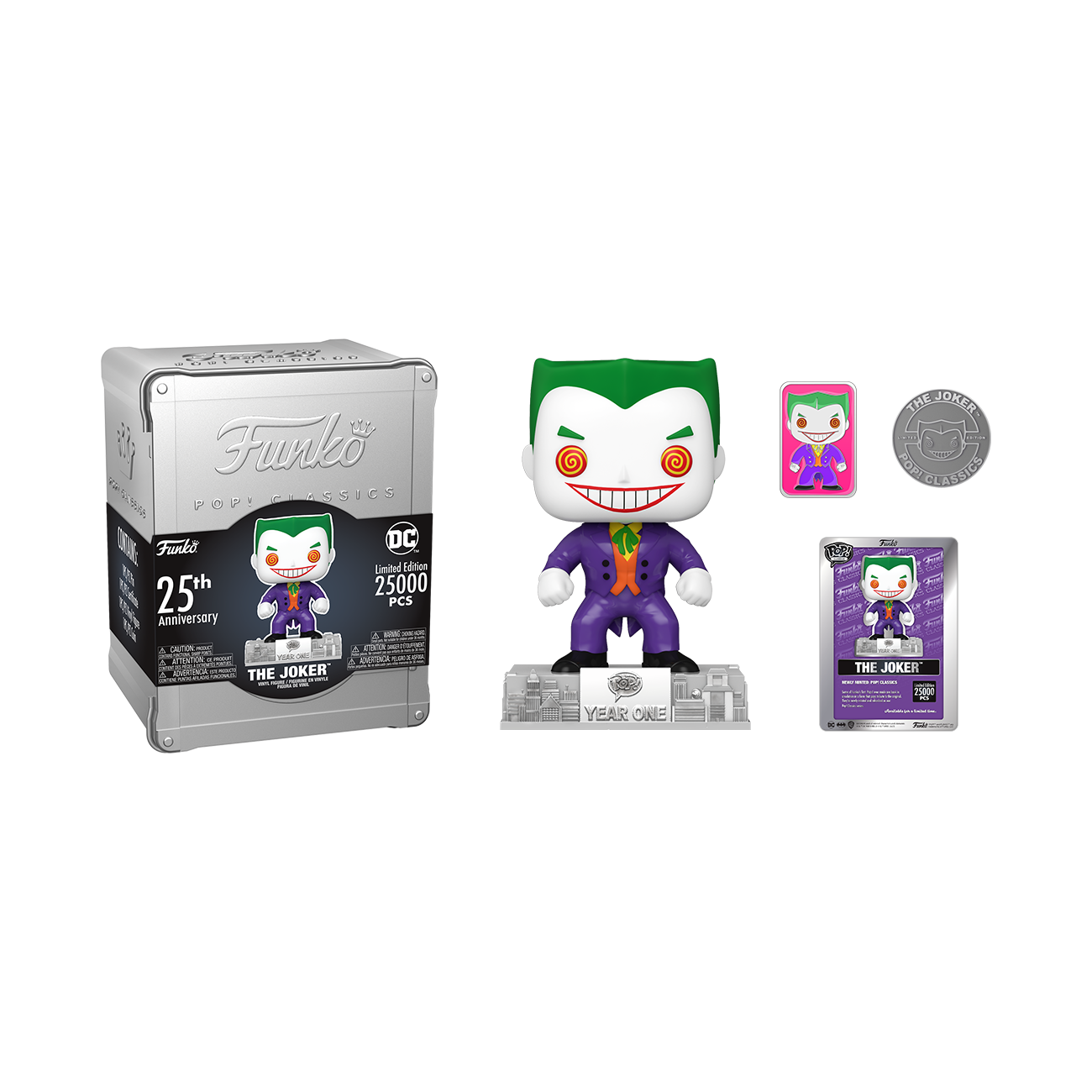 Pop! Classics The Joker with box, pin, coin, and certificate