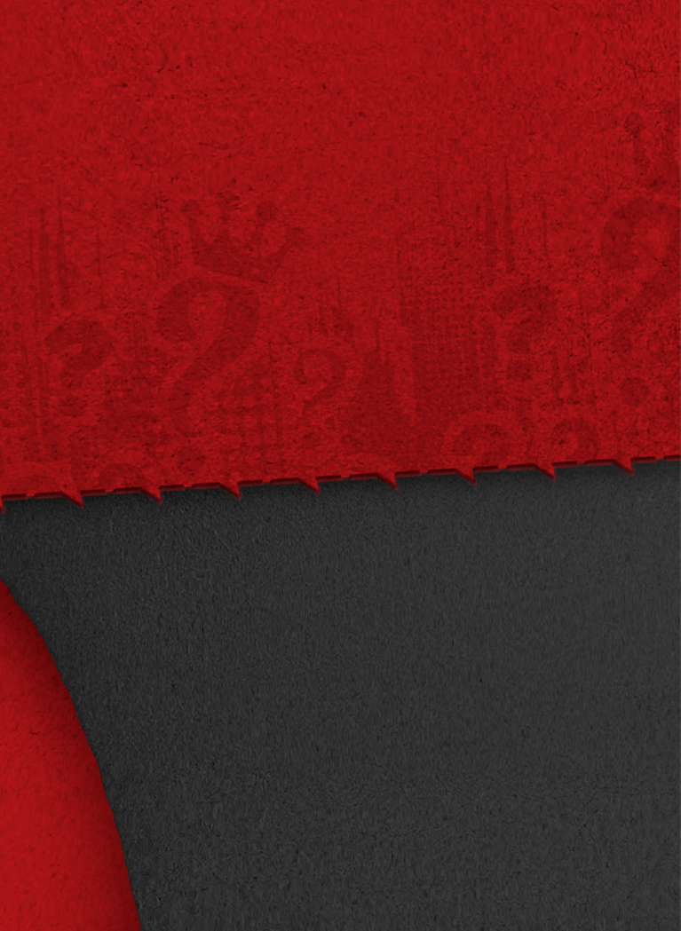 Blue halftone comic-style background with fading dot patterns in the top-right and bottom-left corners.