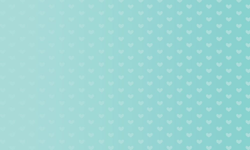 Teal background with heart pattern