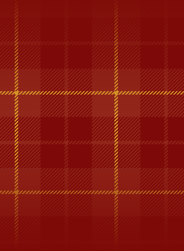 Maroon plaid background with Gold accents