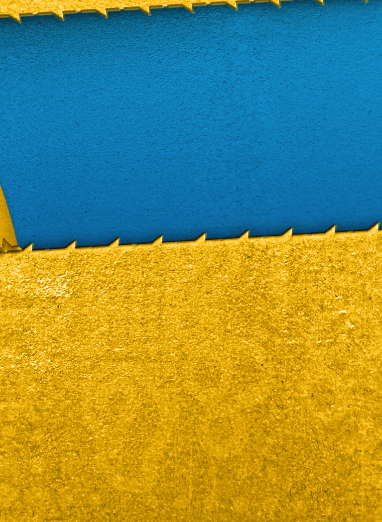 Yellow background with question mark pattern and Light Blue background behind box rip