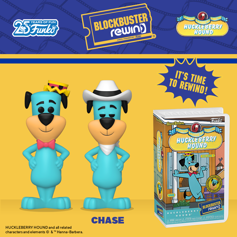Well howdy, folks! Huckleberry Hound™ is stoppin’ by your collection as an exclusive Funko REWIND collectible. Lasso this figure into your Hanna-Barbera set and you may find the chase of Cowboy Huckleberry Hound.