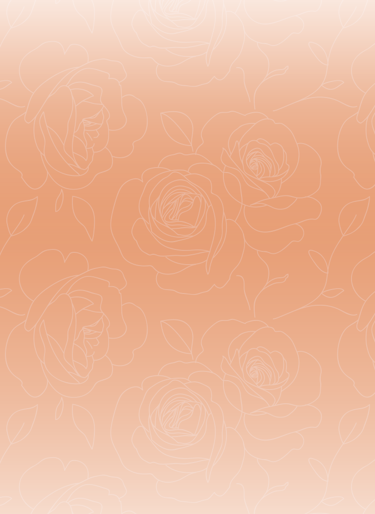 Orange gradient background with faded White floral pattern