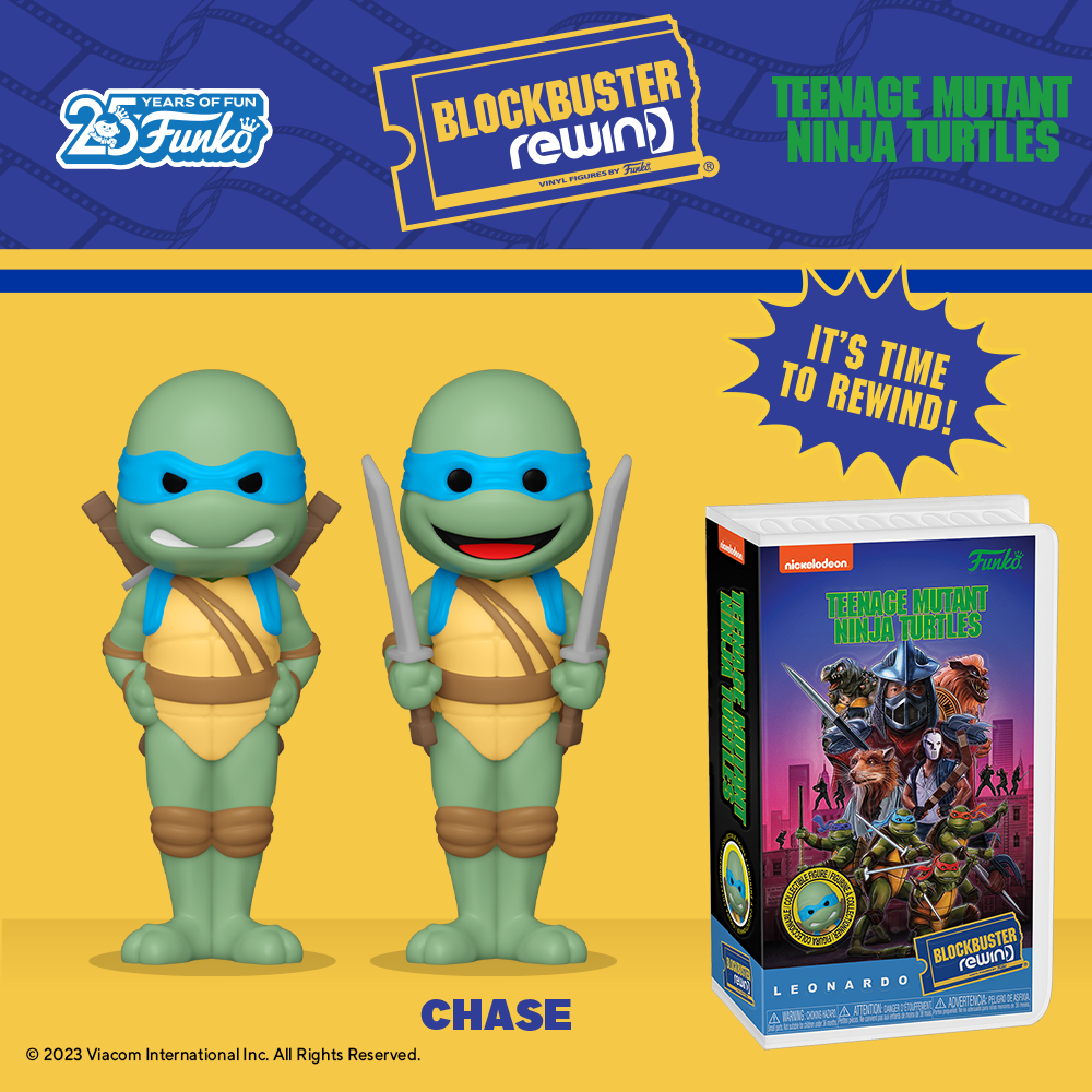 Shell out some justice in your Teenage Mutant Ninja Turtles collection with this exclusive REWIND Leonardo! This collectible has a 1 in 6 chance of finding the chase of Leonardo with Katanas.