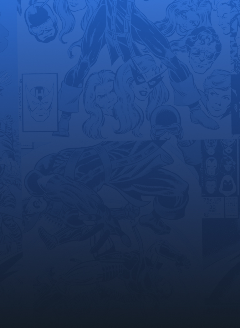 Marvel comic background with Blue gradient overlay