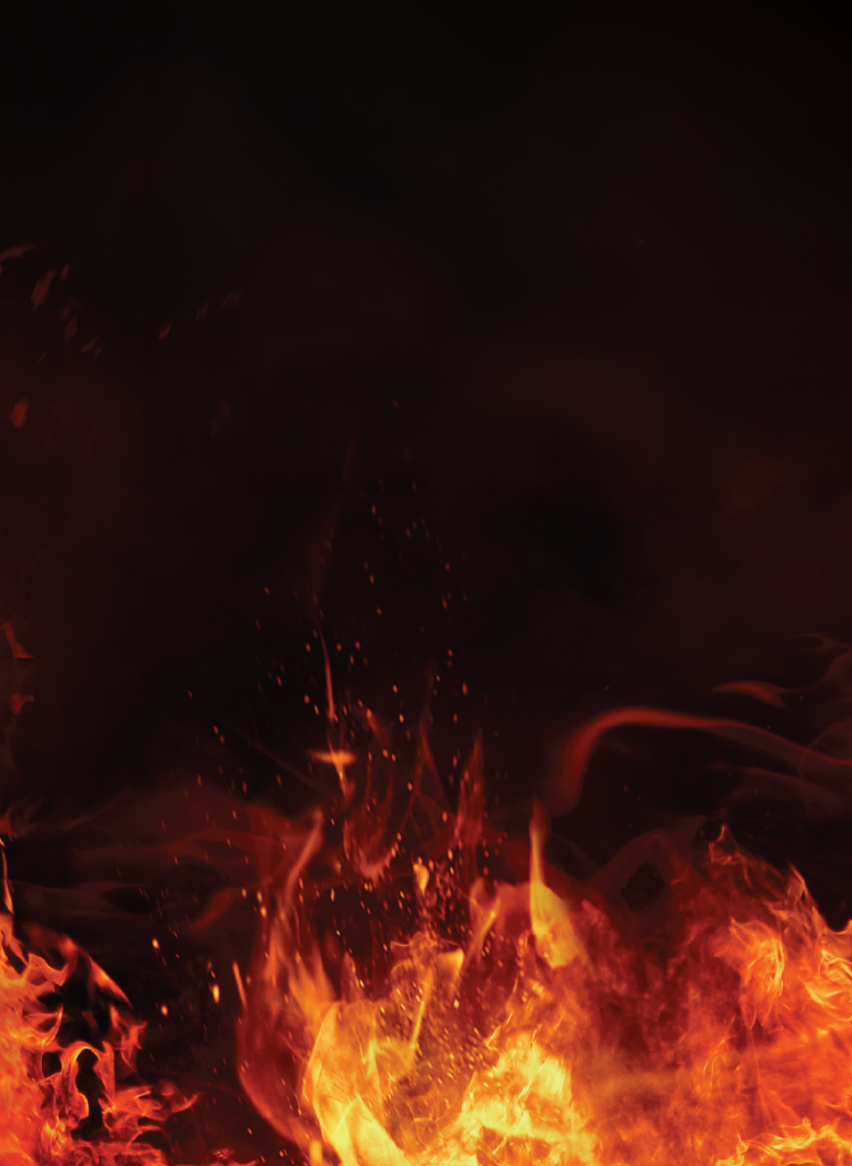 Black background with burning fire