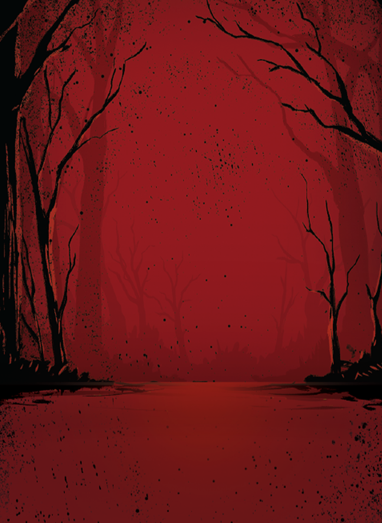 Creepy woods background with Blood Red overlay