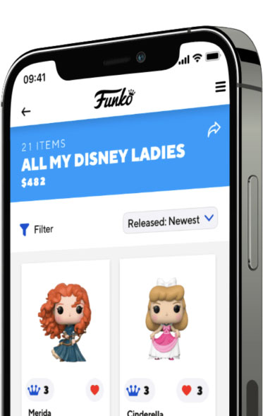Smart Phone with Funko app displaying onscreen