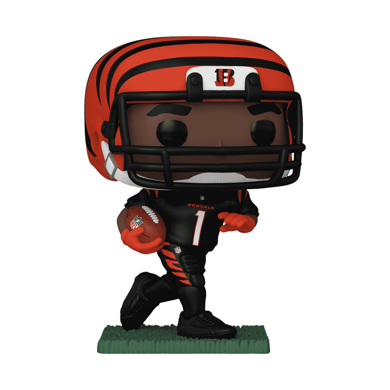 Pop! Ja'Marr Chase in a Cincinnati Bengals uniform, running with the football.
