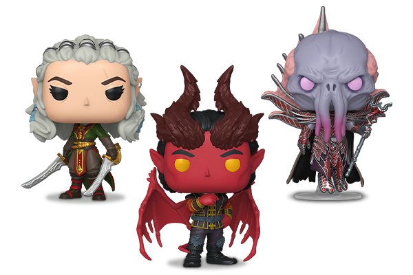 91594/91593/91595 - Pop! Raphael (Cambion Devil)/Pop! Jaheira/Pop! The Emperor