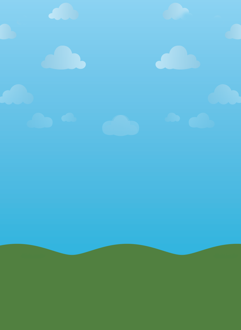 Blue cloudy sky with Green hills background