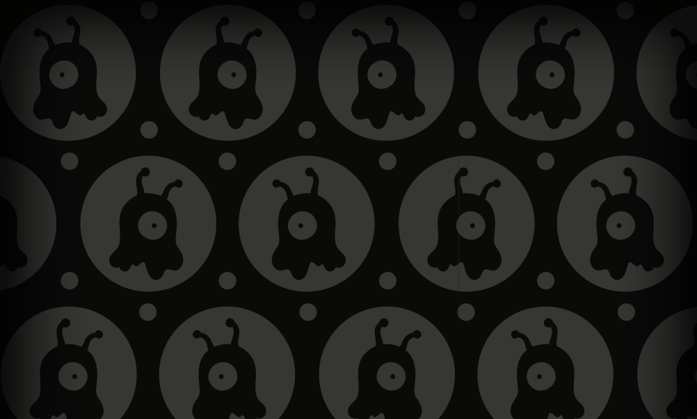 Black background with seamless alien pattern