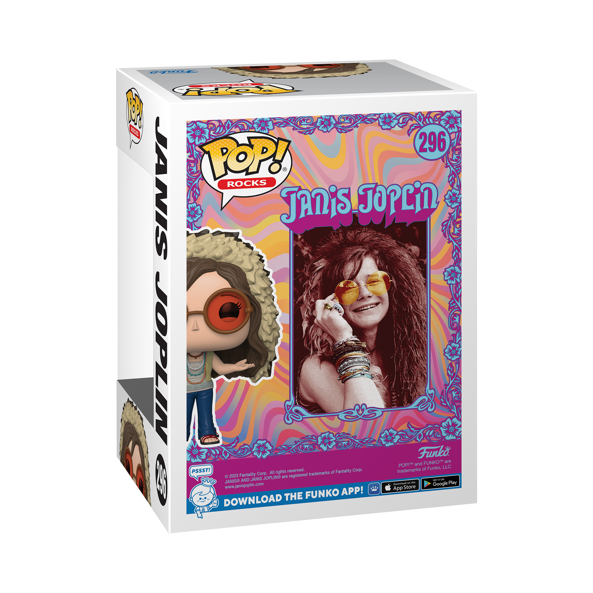 Pop! Janis Joplin Package Design on the Back of the Box