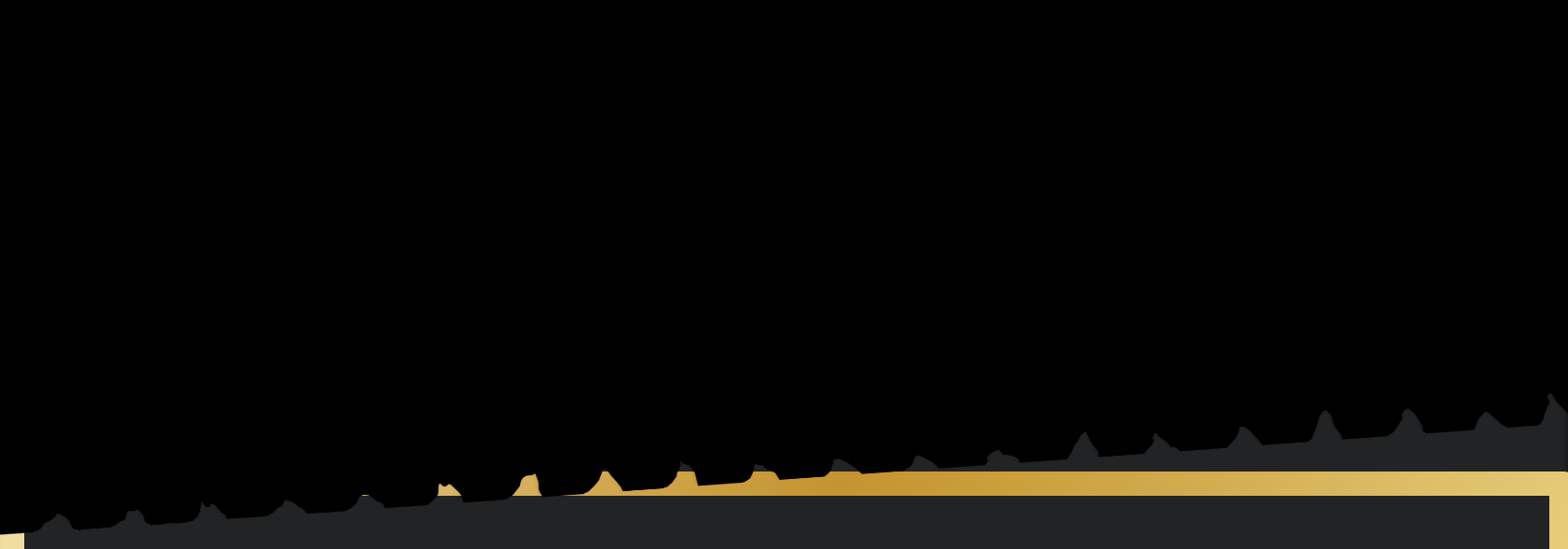 Black background with box tear overlay and lighter background with Gold line