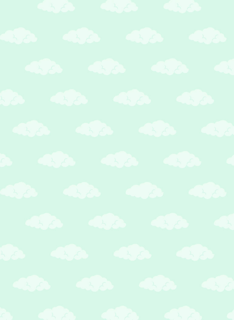 Teal background with White clouds pattern