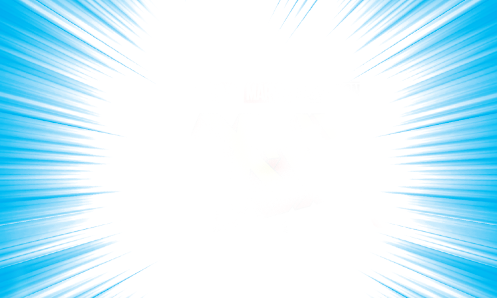 White background with Blue cartoon explosion lines