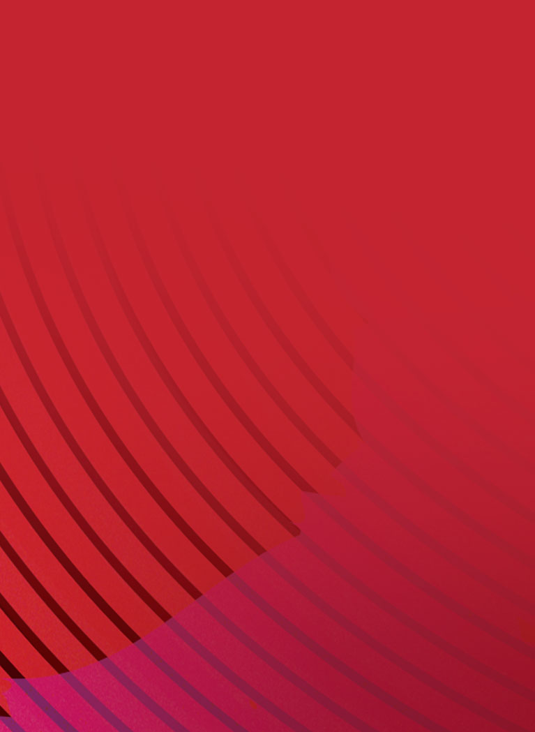 Red background with curved lines