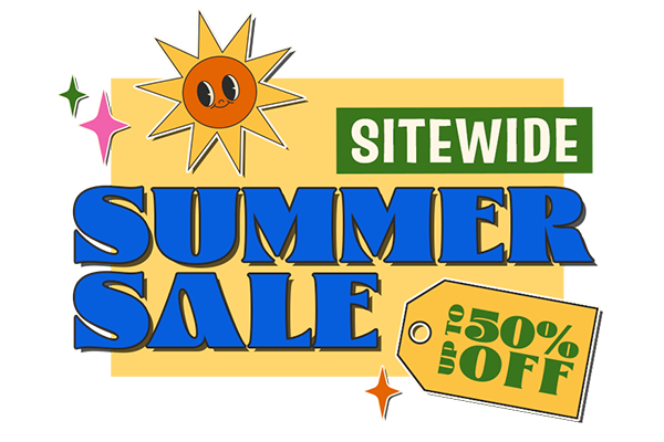 Funko Summer Sale logo lock-up. Up to 50% Off Sitewide!