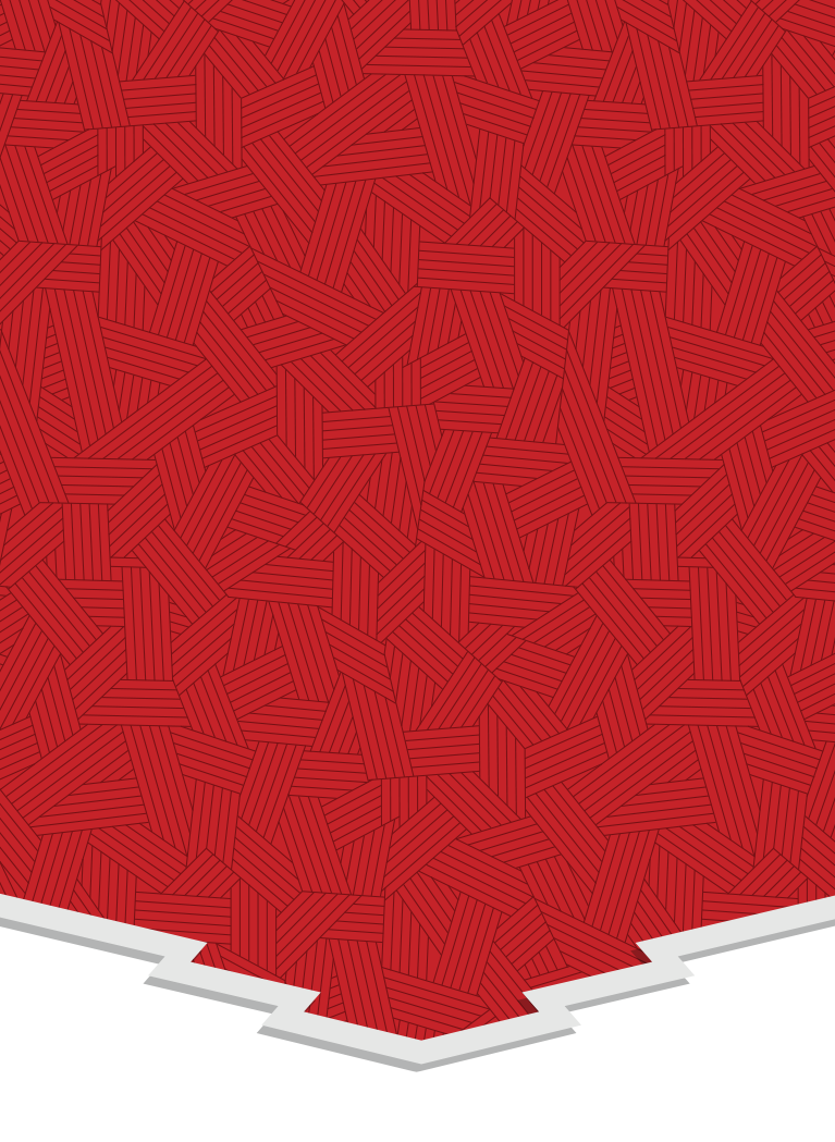 Red background with Black lines pattern and White zig-zag border