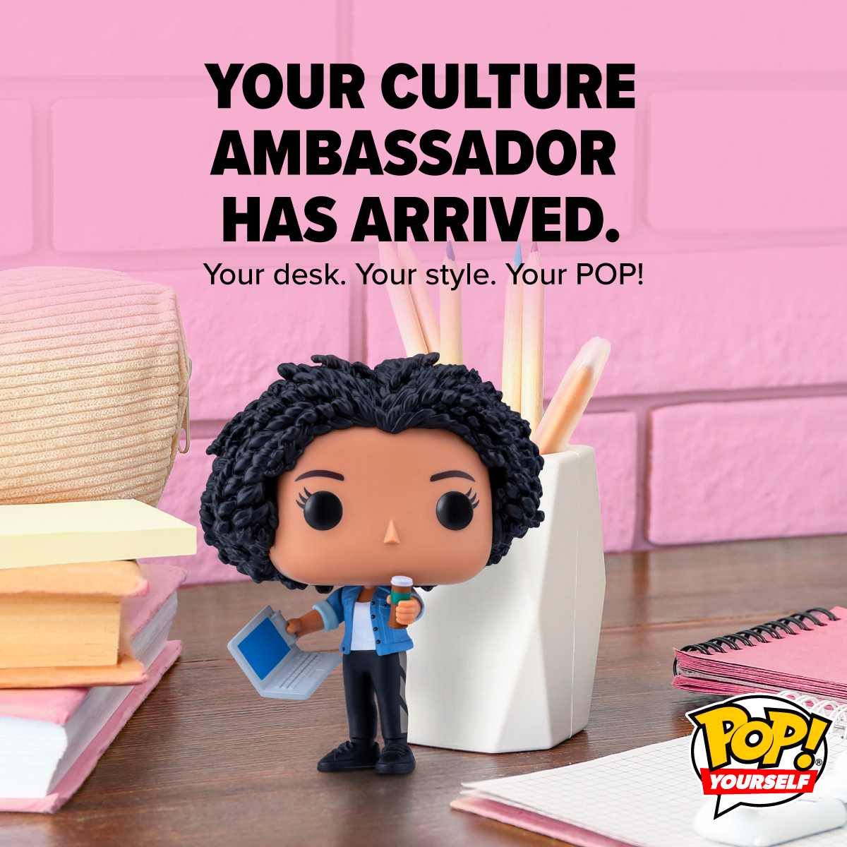 Blue gradient background featuring Black Clover Funko Pop! vinyl collectible