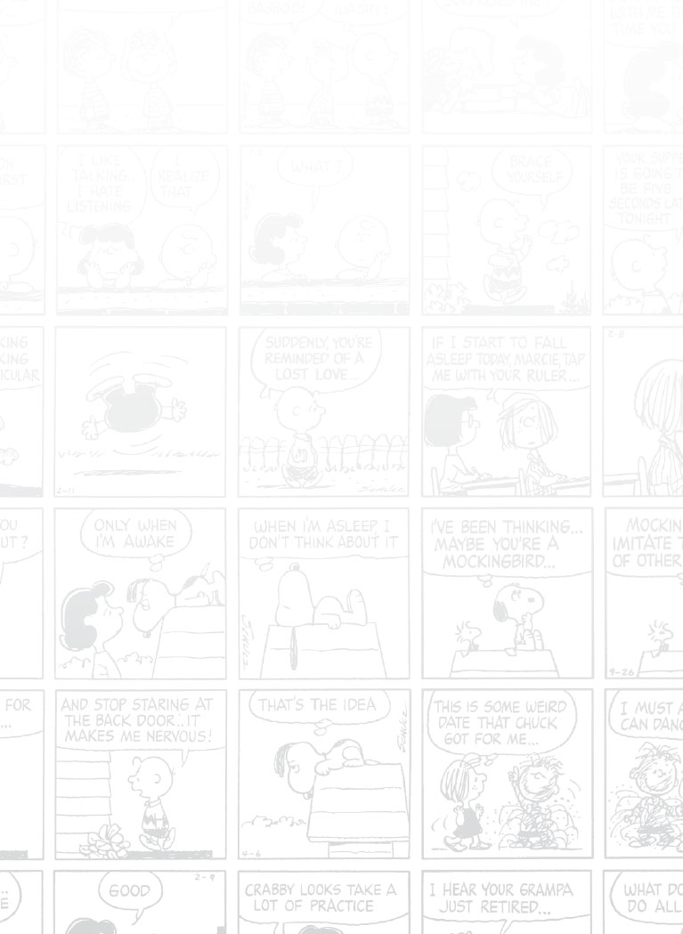 White and Black background featuring Peanuts comic strips pattern