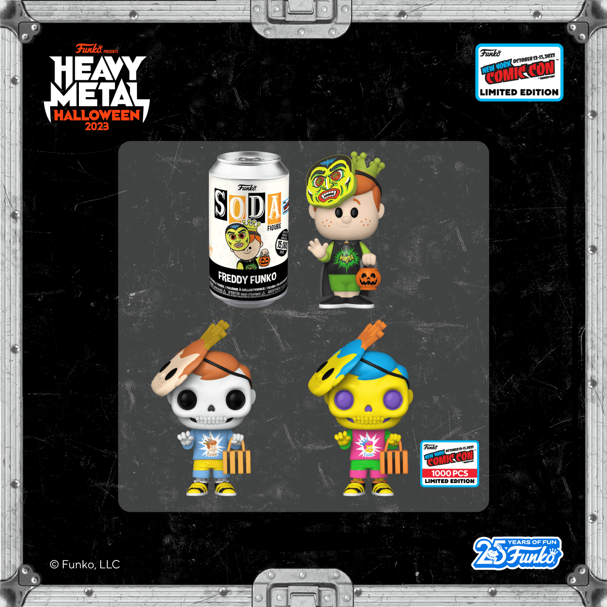 Get monstrously geared up for a rocking good time with three new Pop! Freddy Funko collectibles in Halloween garb.