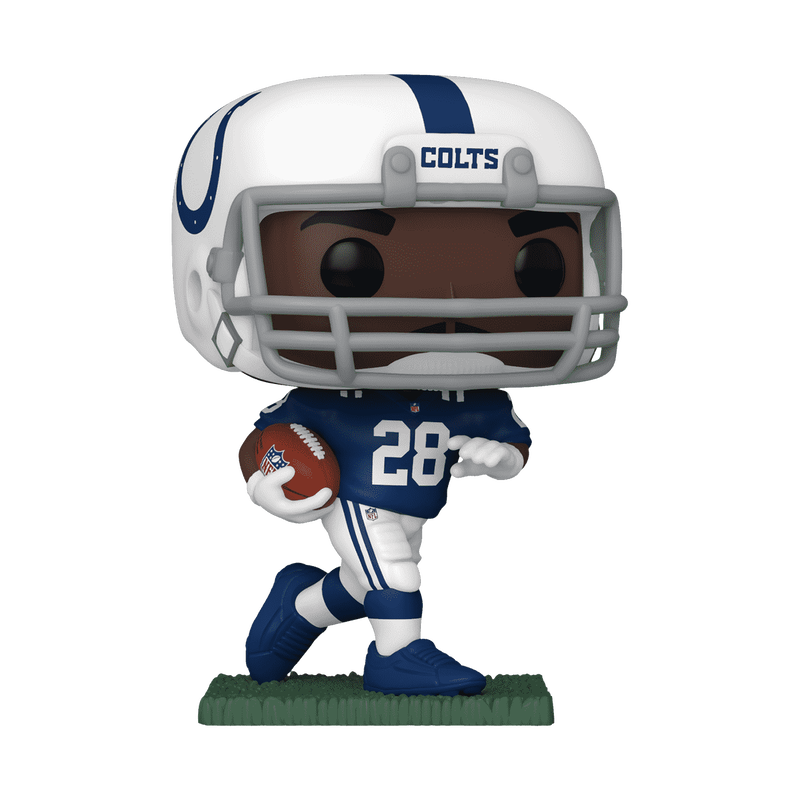Pop! Jonathan Taylor in his Indiana Colts uniform, running with the football.