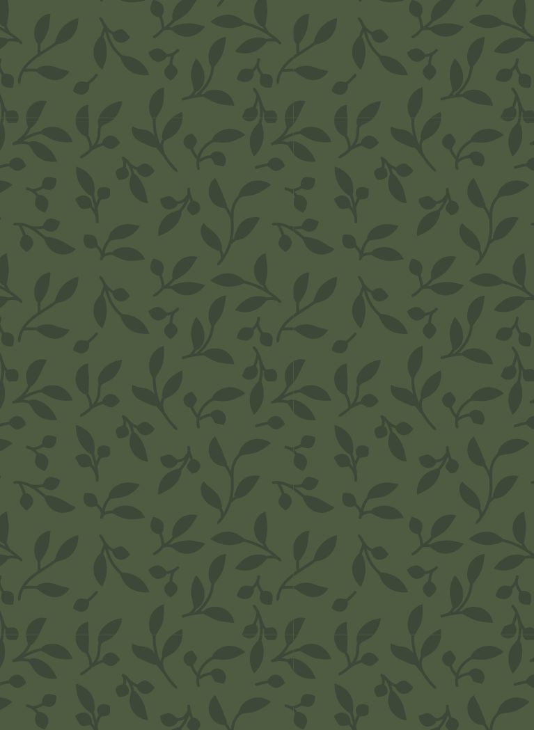 Green background with seamless plant stem pattern