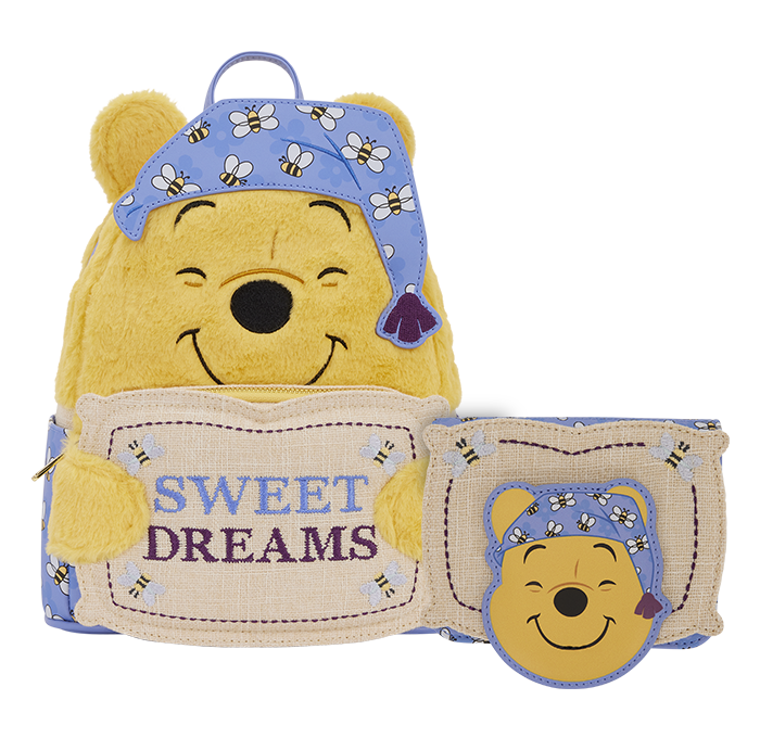 WDBK4420/WDWA3580 - Winnie the Pooh Exclusive Classic Bedtime Plush Cosplay Mini Backpack/Winnie the Pooh Exclusive Classic Bedtime Trifold Wallet