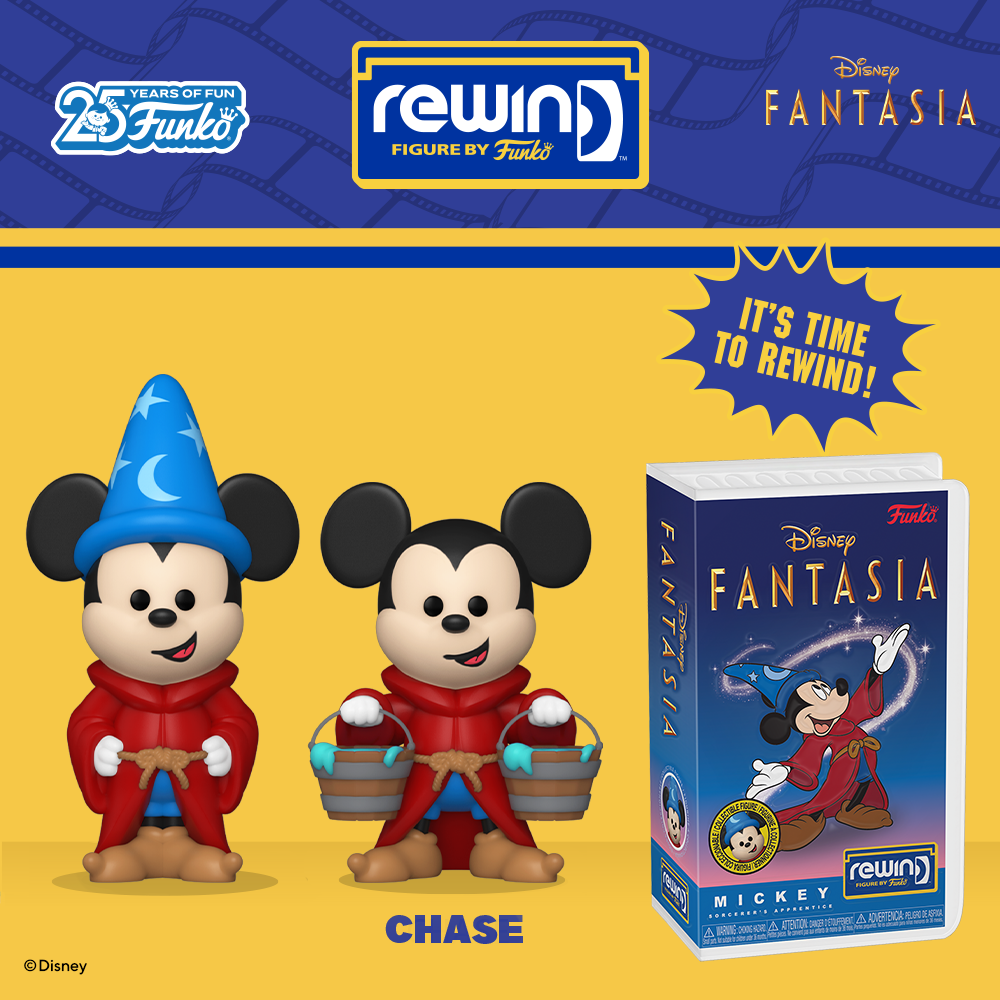 Bring your Disney's Fantasia collection with a dazzling display of sorcery and retro nostalgia! Disney's Mickey Mouse is ready to take the spotlight in your set as REWIND Sorcerer’s Apprentice Mickey! There’s a 1 in 6 chance you may find the chase of Sorcerer’s Apprentice Mickey with Buckets.